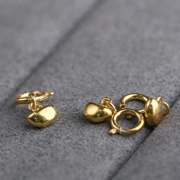 simple gild s925 sterling silver clasp bead, golden silver clasp - Image 4