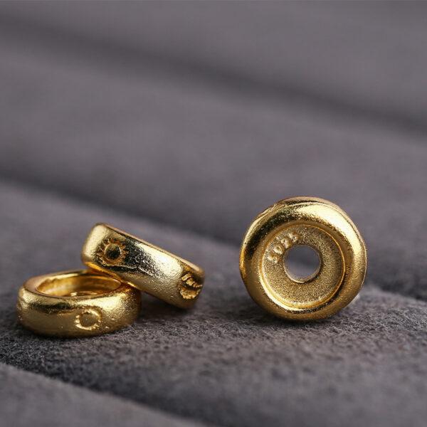 sun pattern gild s925 sterling silver ring bead, golden ring bead - Image 4