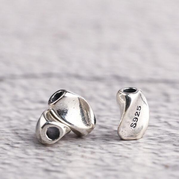 s925 sterling silver twist shape bead, oxidized silver twist bead - Image 4