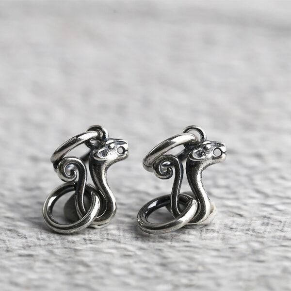 fish and dragon pattern s925 sterling silver clasp bead, oxidized silver clasp - Image 4