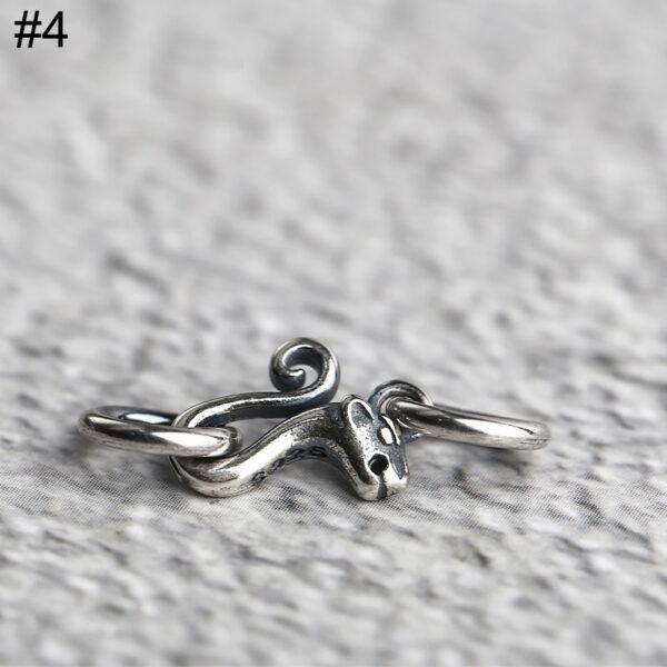 fish and dragon pattern s925 sterling silver clasp bead, oxidized silver clasp - Image 9