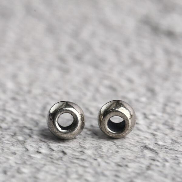 s925 sterling silver smooth surface drum shape bead, oxidized silver drum bead - Image 4