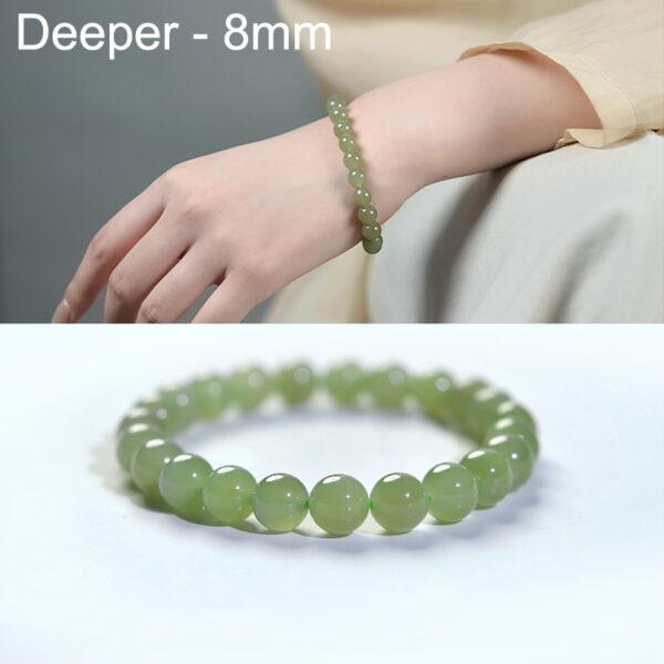 6mm - 12mm round shape high quality genuine natural nephrite jade beaded bracelet - Image 6
