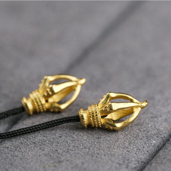 hollow flower shape gild s925 sterling silver charm bead, golden flower charm - Image 5
