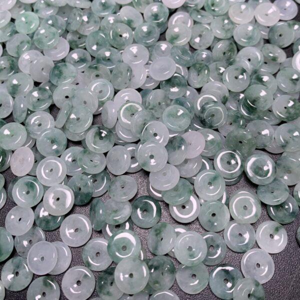 rondelle shape genuine natural mixed green jadeite bead, jade bead - Image 5