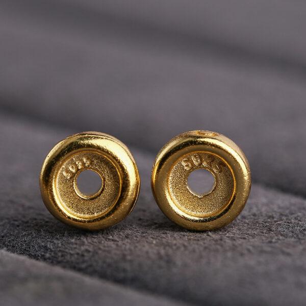 sun pattern gild s925 sterling silver ring bead, golden ring bead - Image 5