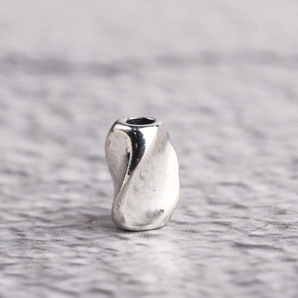 s925 sterling silver twist shape bead, oxidized silver twist bead - Image 5