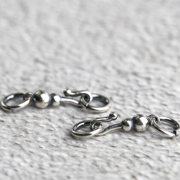 fish and dragon pattern s925 sterling silver clasp bead, oxidized silver clasp - Image 5