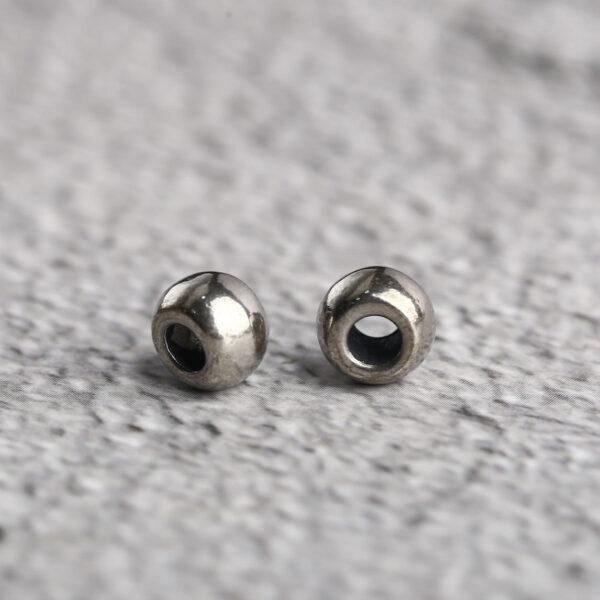 s925 sterling silver smooth surface drum shape bead, oxidized silver drum bead - Image 5