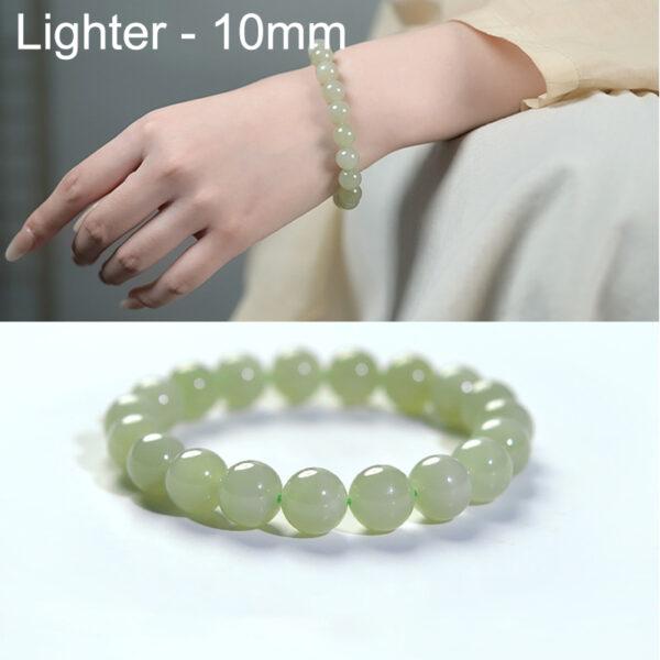 6mm - 12mm round shape high quality genuine natural nephrite jade beaded bracelet - Image 7