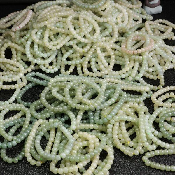 drum shape 5A natural Nephrite jade beaded bracelet - Image 6