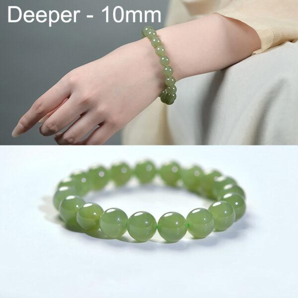 6mm - 12mm round shape high quality genuine natural nephrite jade beaded bracelet - Image 8