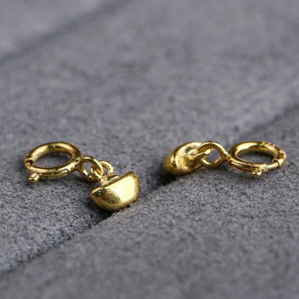 simple gild s925 sterling silver clasp bead, golden silver clasp - Image 6