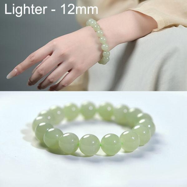 6mm - 12mm round shape high quality genuine natural nephrite jade beaded bracelet - Image 9