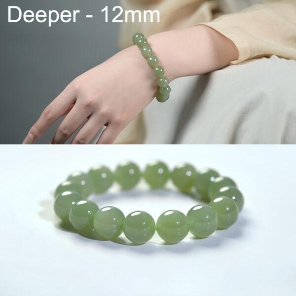 6mm - 12mm round shape high quality genuine natural nephrite jade beaded bracelet - Image 10