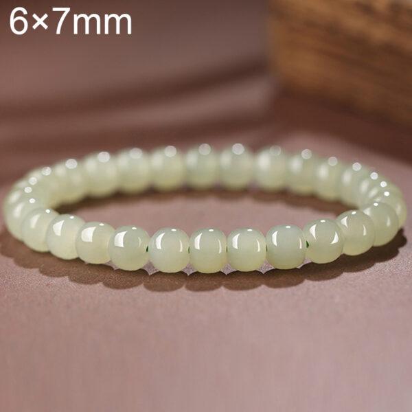 drum shape best quality natural Nephrite jade beaded bracelet - Image 9
