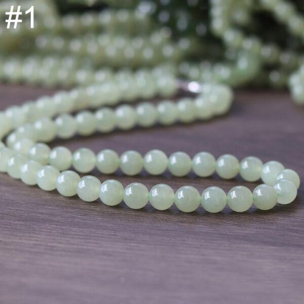 round shape high quality genuine natural green nephrite jade bead - Image 5