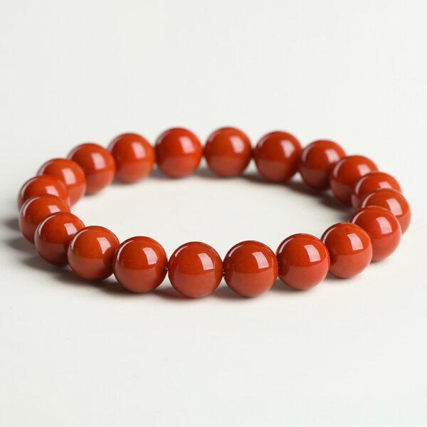 4mm - 12mm round shape solid red color natural agate beaded bracelet