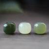 drum shape high quality genuine natural green nephrite jade bead