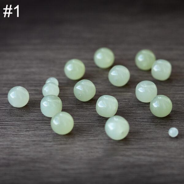 drum shape high quality genuine natural green nephrite jade bead - Image 5