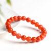 4mm - 12mm round shape red color natural agate beaded bracelet