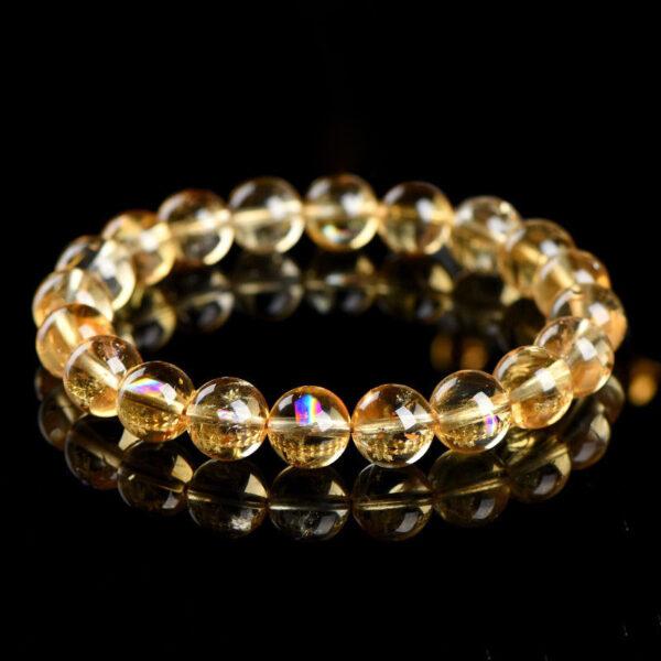 5mm - 11mm round shape natural yellow Azeztulite Quartz beaded bracelet