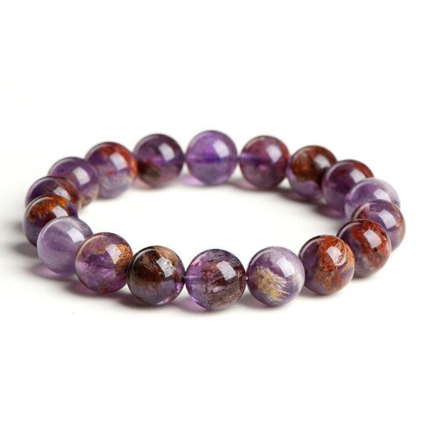 6mm - 14mm round shape natural purple Mineral Phantom Quartz beaded bracelet