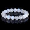 4 - 10 mm round shape 3A natural blue light moonstone beaded bracelet