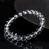 6mm - 14mm round shape natural clear quartz beaded bracelet