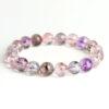 4mm - 12mm round shape 7A genuine natural clear purple super seven 7 rutilated quartz beaded bracelet
