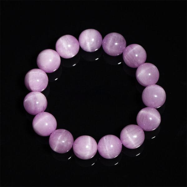 4 - 12 mm round shape 3A genuine natural kunzite beaded bracelet