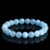 4 - 12mm round shape 4A genuine natural aquamarine beaded bracelet