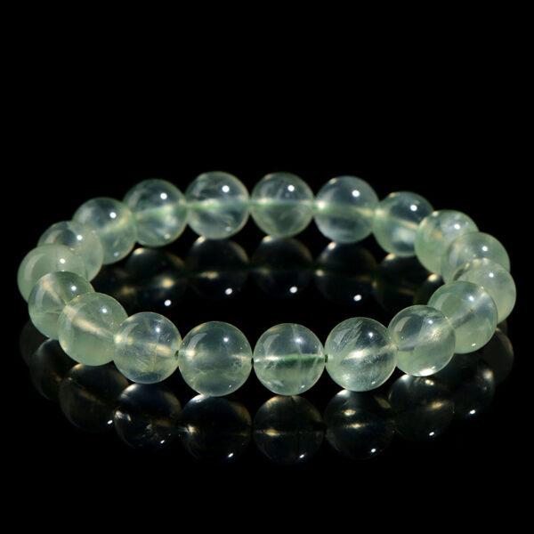 4mm - 10mm round shape 7A natural prehnite beaded bracelet