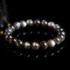 6 - 9mm round shape 7A genuine natural black gold sun stone beaded bracelet