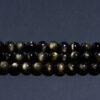 6mm - 16mm whole strand round shape golden light genuine natural obsidian bead