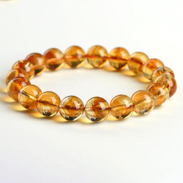 6mm - 12mm round shape 7A orange yellow natural Brazilian citrine beaded bracelet
