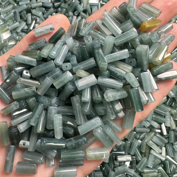 irregular bar shape genuine natural icy blue jadeite bead, jade bead
