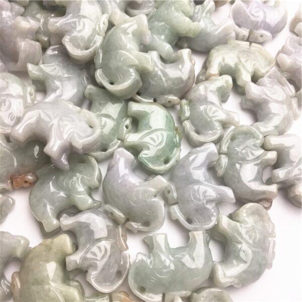 elephant shape genuine natural jadeite charm, jade bead - Image 10
