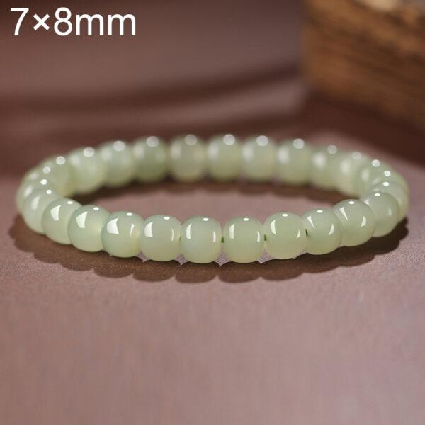 drum shape best quality natural Nephrite jade beaded bracelet - Image 10