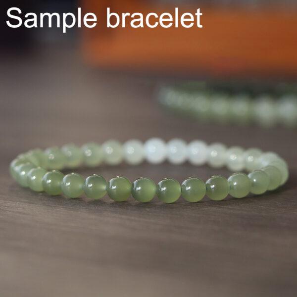 round shape high quality genuine natural green nephrite jade bead - Image 2