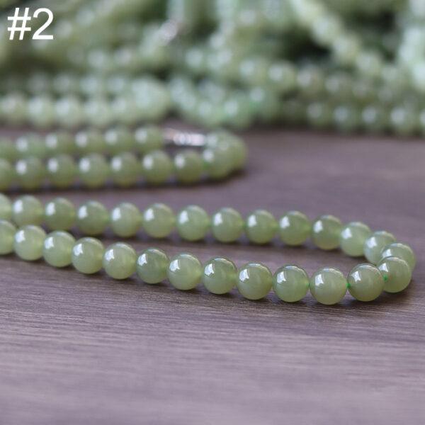 round shape high quality genuine natural green nephrite jade bead - Image 6