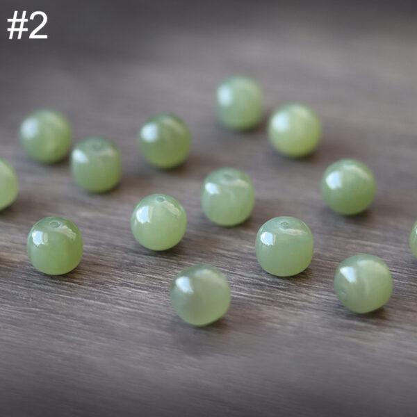 drum shape high quality genuine natural green nephrite jade bead - Image 6