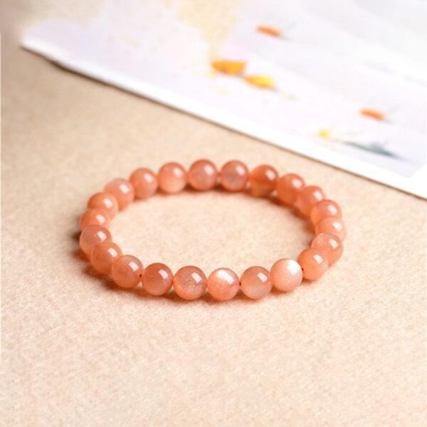 4mm - 12mm round shape 5A natural sunstone beaded bracelet - Image 2