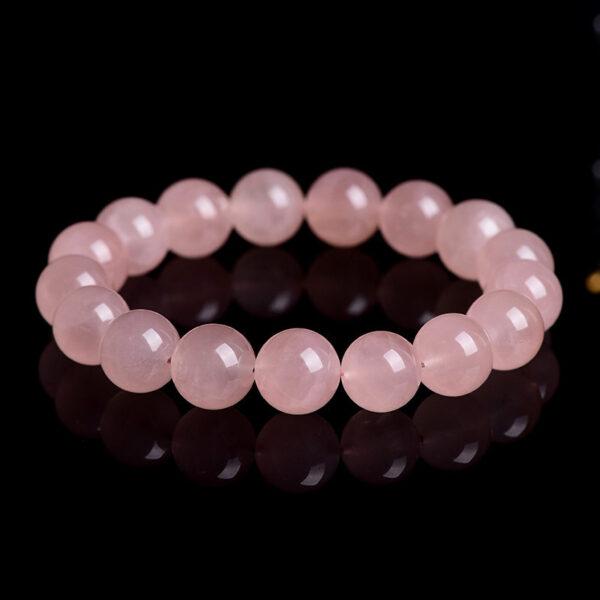 6mm - 14mm round shape 5A natural Madagascar rose quartz beaded bracelet - Image 2