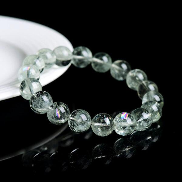 6mm - 14mm round shape genuine natural green Quartz beaded bracelet - Image 2