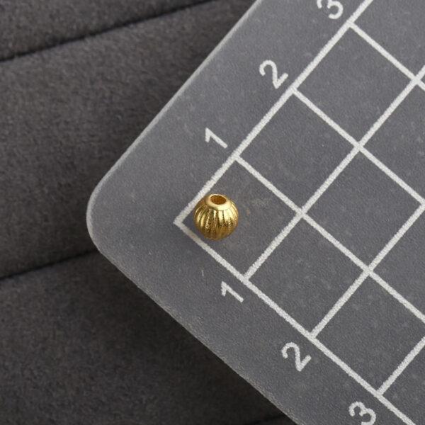 pumpkin shape gild s925 sterling silver bead, golden pumpkin bead - Image 2