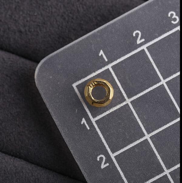 screw nut shape gild s925 sterling silver bead, golden screw nut bead - Image 2