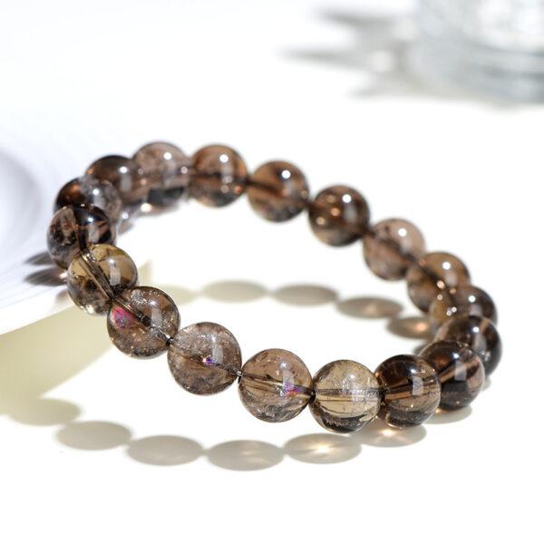 6mm - 16mm round shape genuine natural smoky Quartz beaded bracelet - Image 2