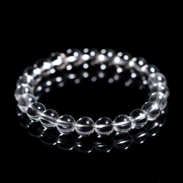 6mm - 14mm round shape natural clear quartz beaded bracelet - Image 2