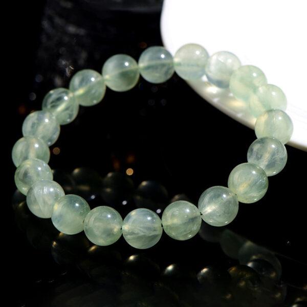 3.8mm - 10mm round shape 5A natural prehnite beaded bracelet